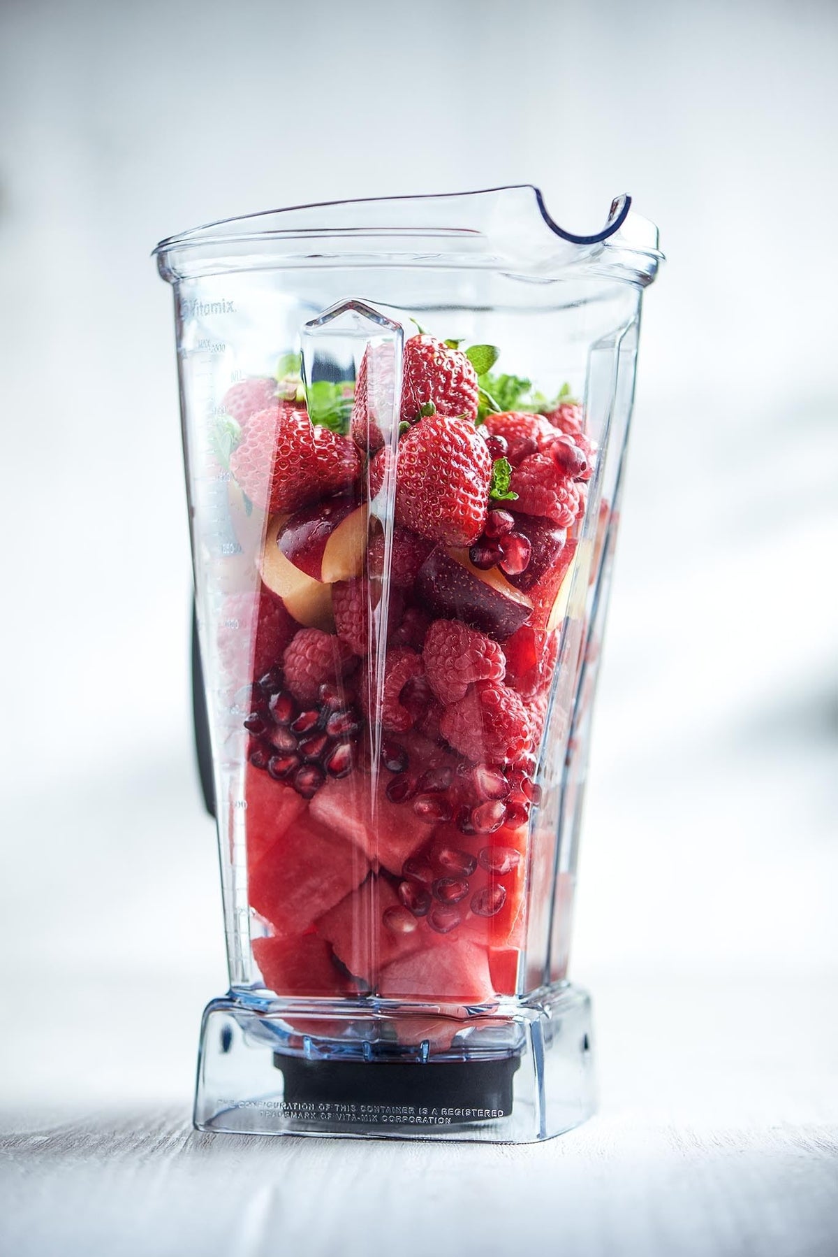 Vitamix 64-ounce container measurement markings enable precise ingredient prep