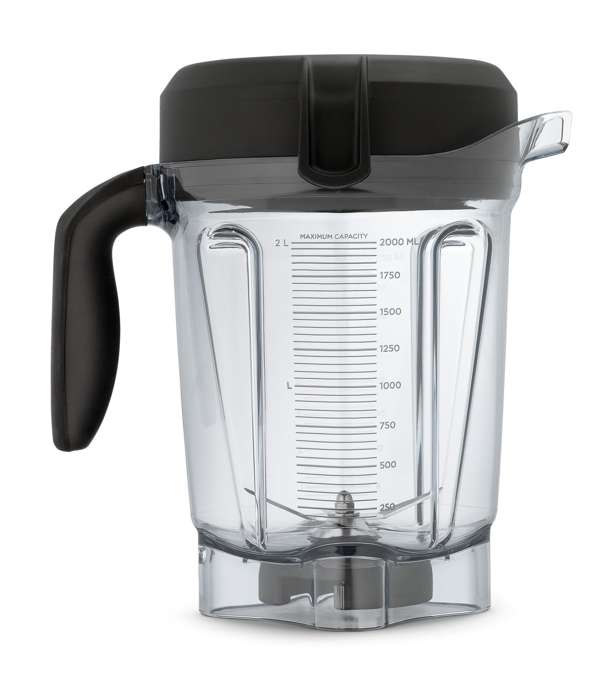 Vitamix 64oz low-profile container fits under most cabinets for easy storage.