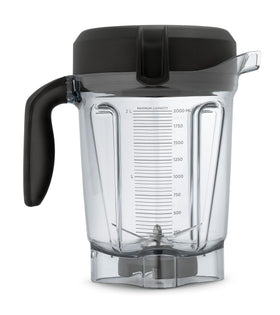 Vitamix 64oz low-profile container fits under most cabinets for easy storage.