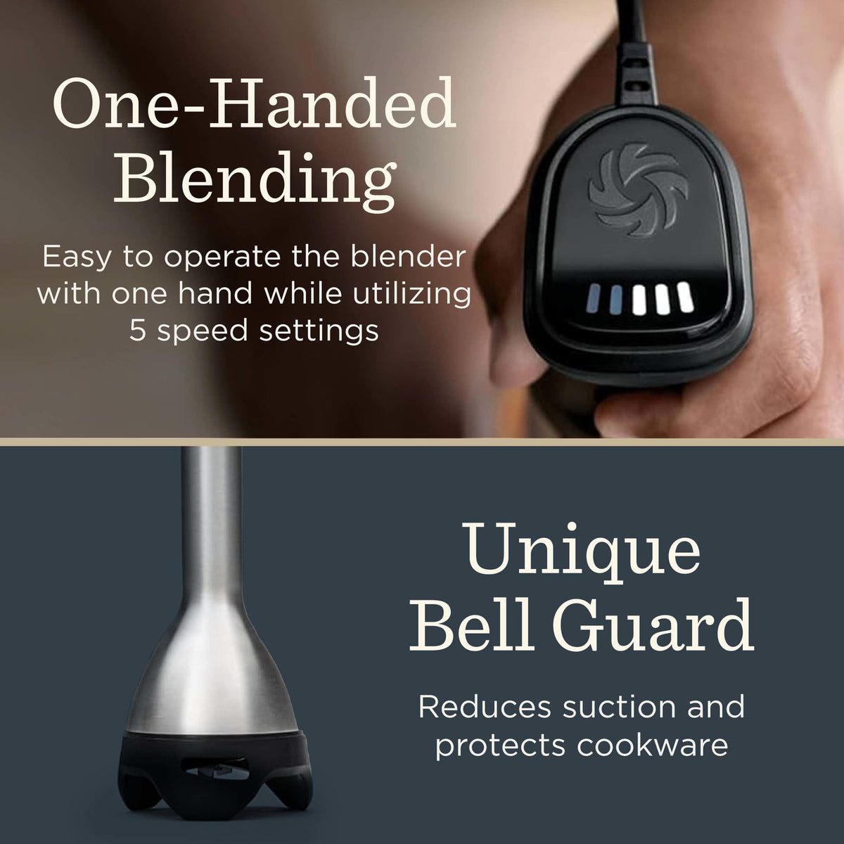 Ergonomic one-handed operation helps add ingredients easily.