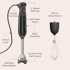 Vitamix immersion blender bell guard protecting cookware during blending