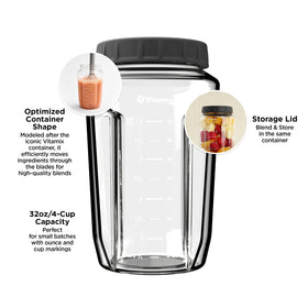 Vitamix Immersion Blending Jar screw-on lid for convenient storage and transport