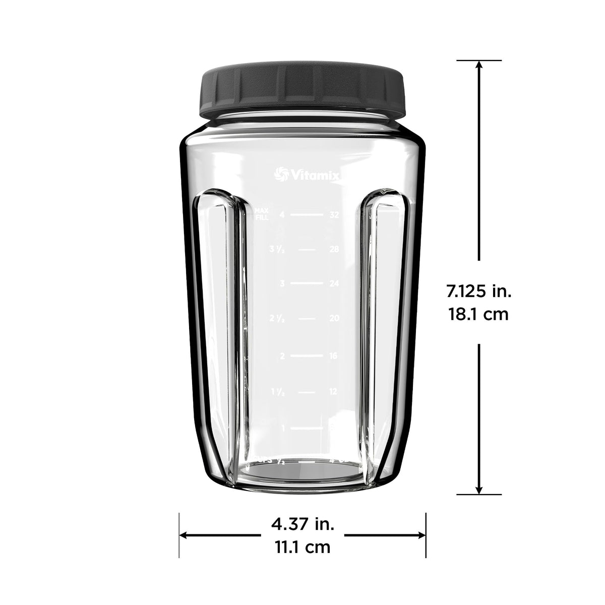 Vitamix Immersion Blending Jar exterior measuring markings help portion control