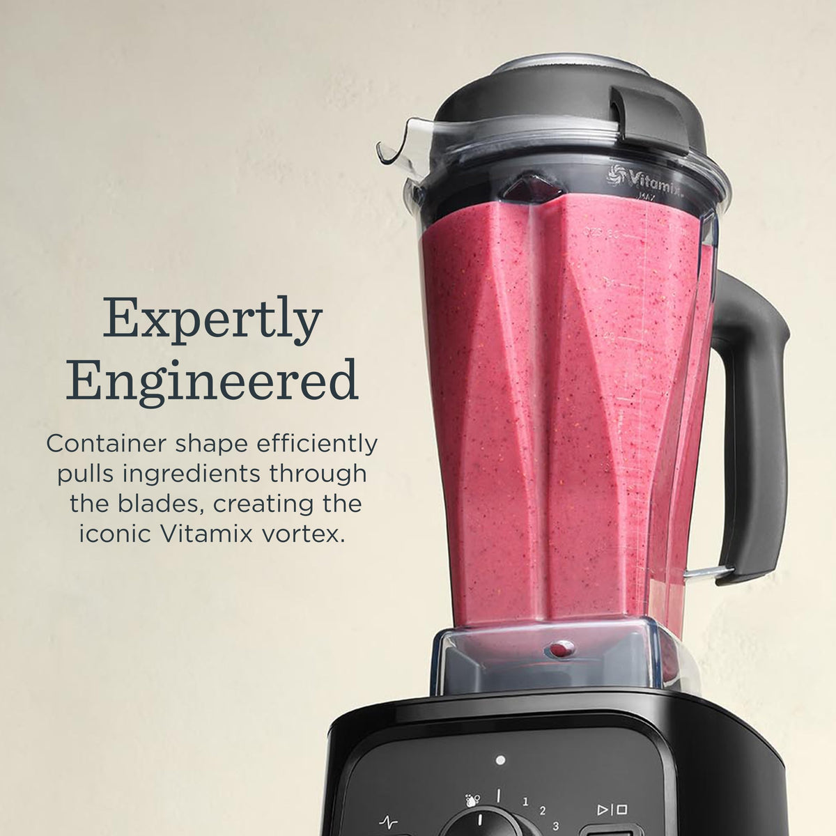 Vitamix VX1 durable stainless-steel blades and motor for daily use.