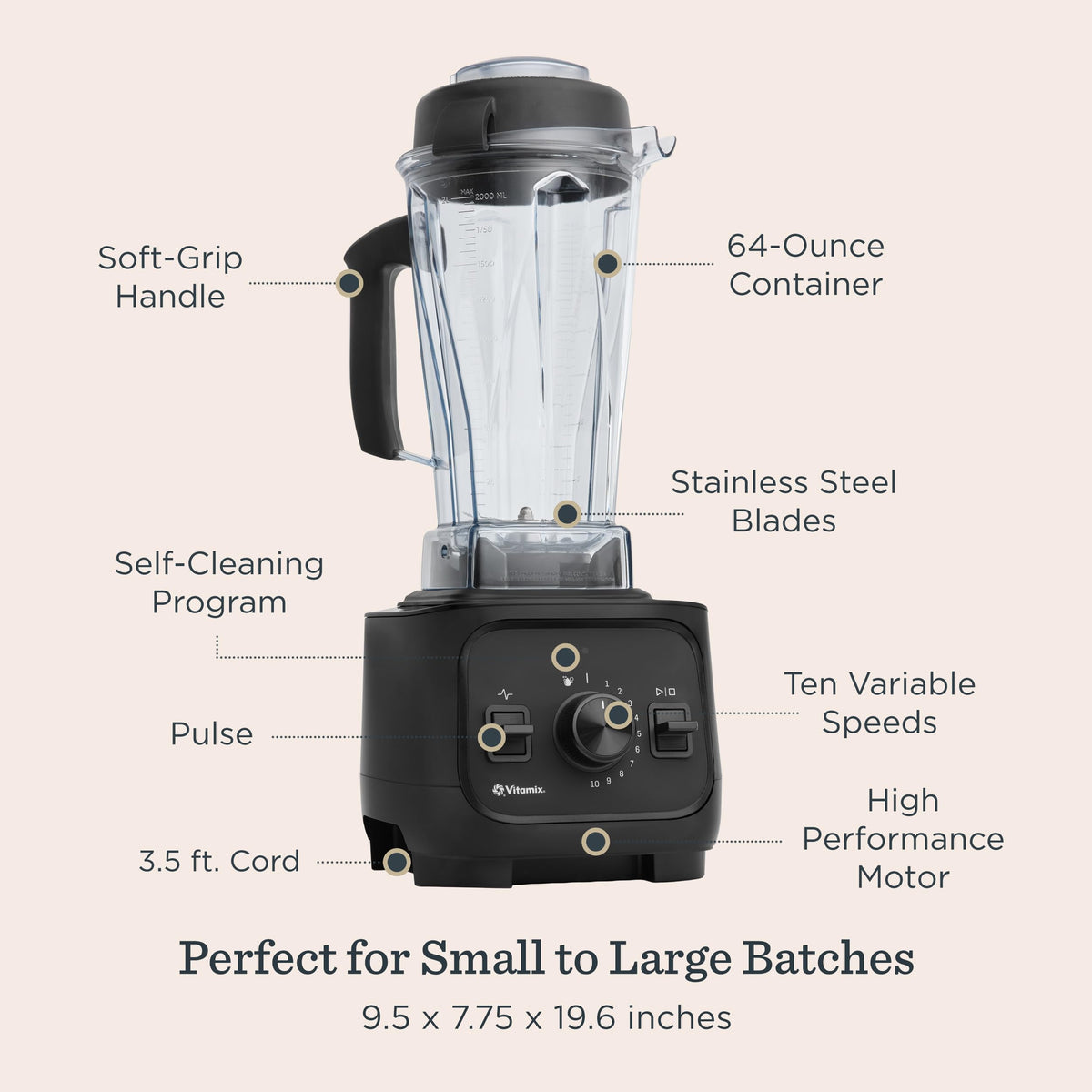 Vitamix VX1 tamper for thorough mixing in thick blends.