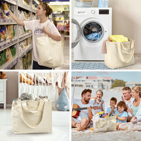 VitaSerena canvas bag folds flat for compact storage when not in use.