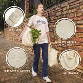 VitaSerena canvas bag with inner pockets keeps bottles organized during trips.