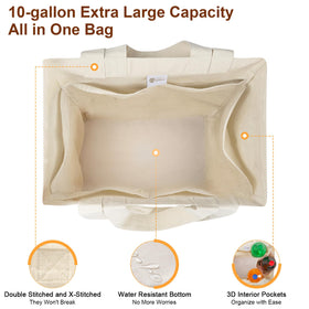 VitaSerena canvas bag has inside pocket organization to prevent items from clinking.