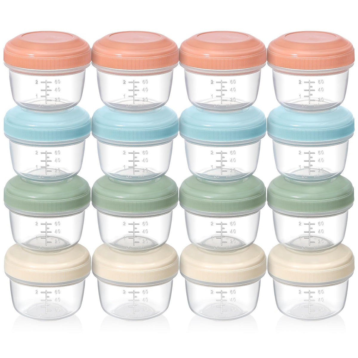 VITEVER 16-pack 4oz containers front view for organized meal prep