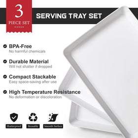 VITEVER 3-pack trays white surface perfect for dessert display