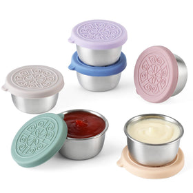VITEVER 6-pack to-go salad dressing containers viewed from above for easy portioning