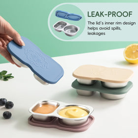 65 ml and 85 ml compartments separate dips and dressings.