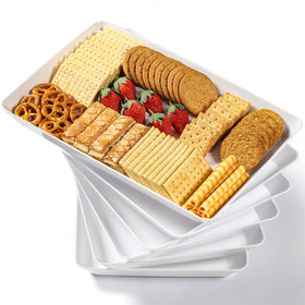 VITEVER six-pack large white serving trays for versatile countertop entertaining.