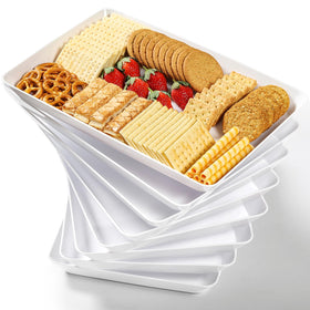 VITEVER large white tray stacked for space-saving storage and display.