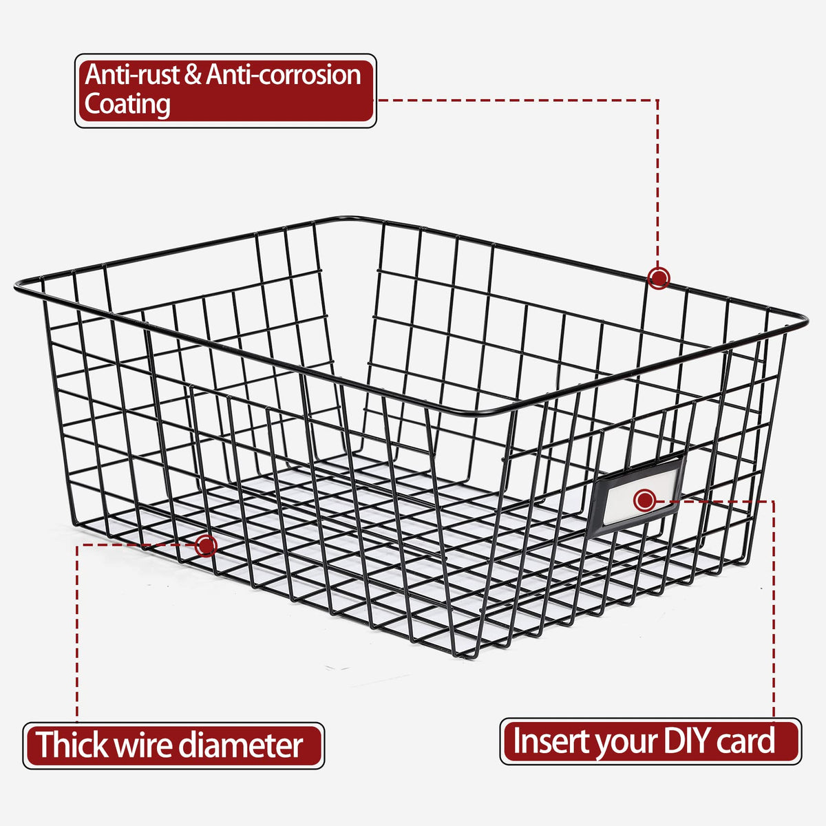 VITEVER 8-set Medium wire basket clutter-free bathroom vanity