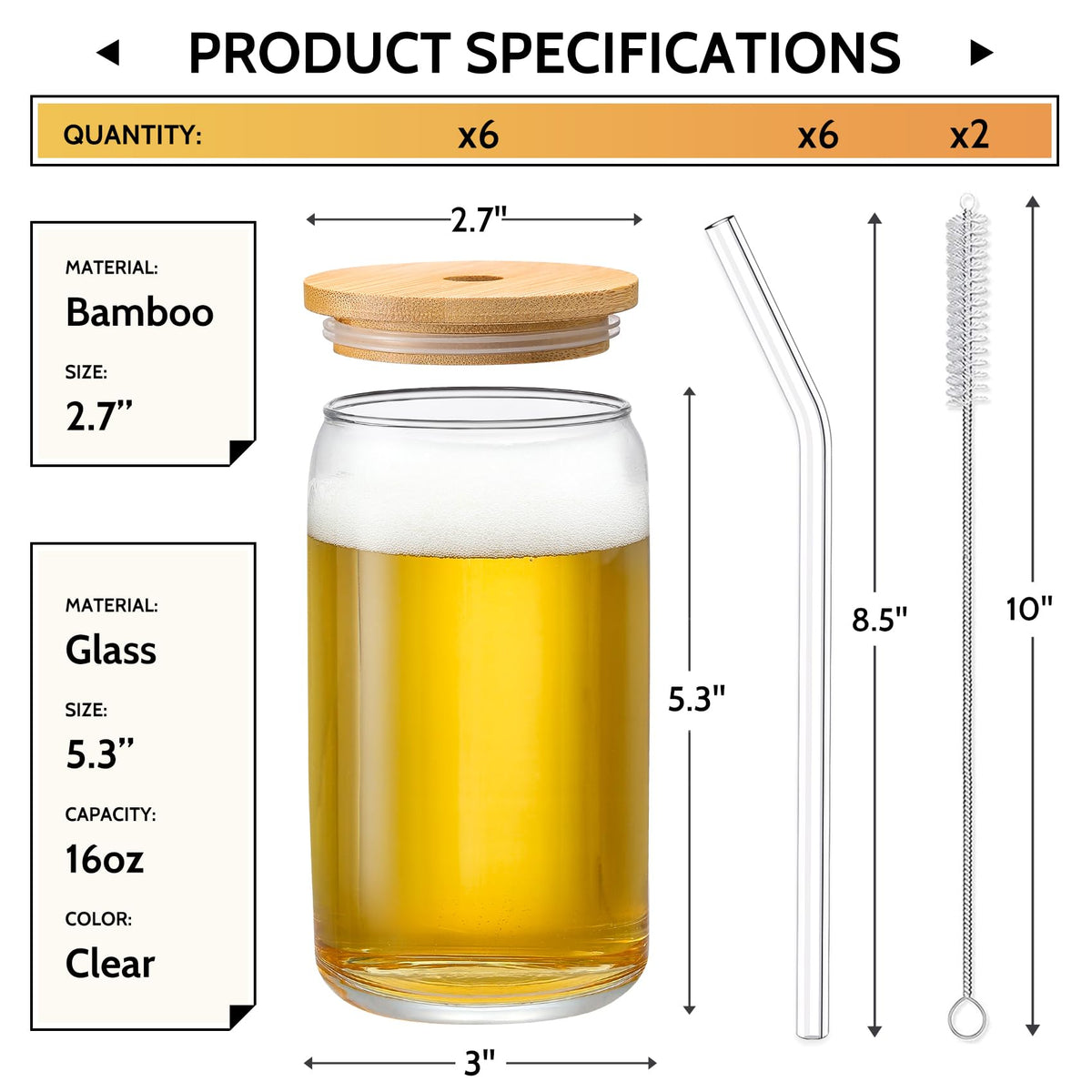 VITEVER bamboo lids and straws provide eco-friendly serving and DIY mixing options.