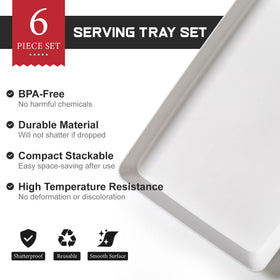VITEVER durable, shatter-proof trays safe for handling during serving.