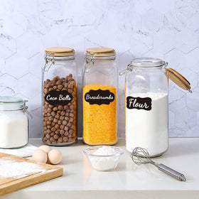 VITEVER three‑pack jars support organized kitchen storage and shelf efficiency.