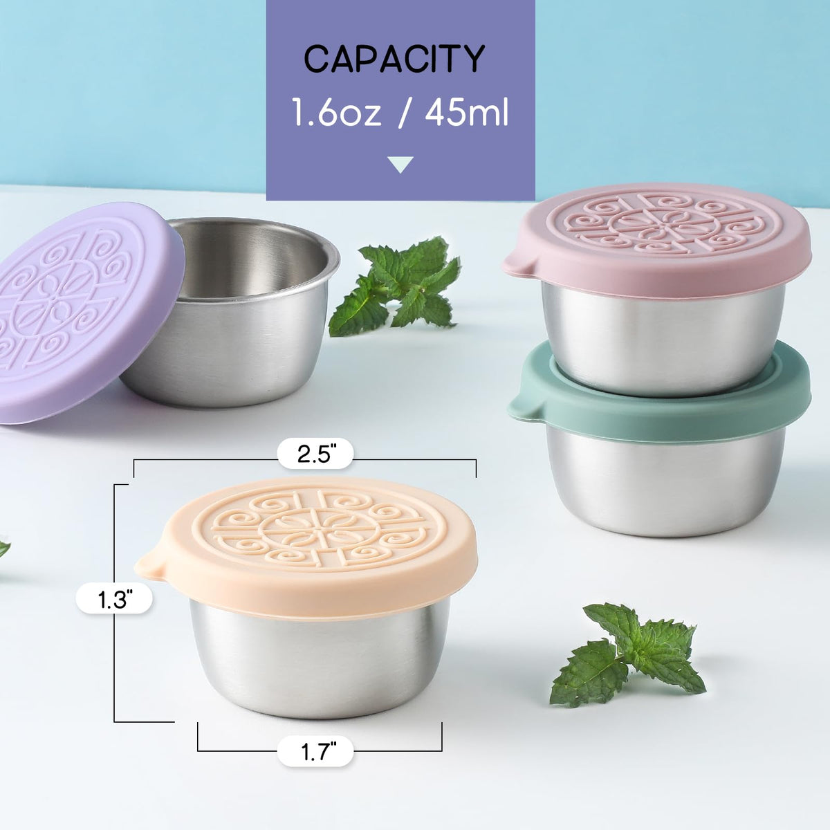 VITEVER leakproof silicone lid close-up seals sauces securely for mess-free transport