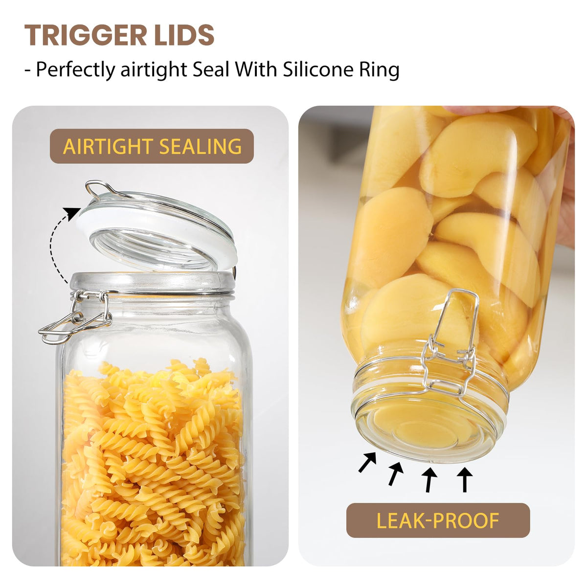 VITEVER airtight lid keeps contents dry and protected