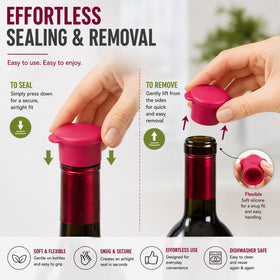 Vitrix Kitchenware airtight seal on bottle preserves freshness.