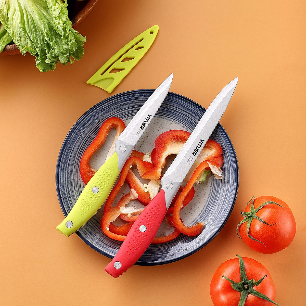 VITUER measuring spoon and vegetable peeler pair with knives