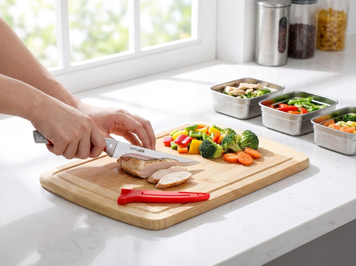 VITUER ergonomic PP handles offer a comfortable, fatigue-reducing grip.