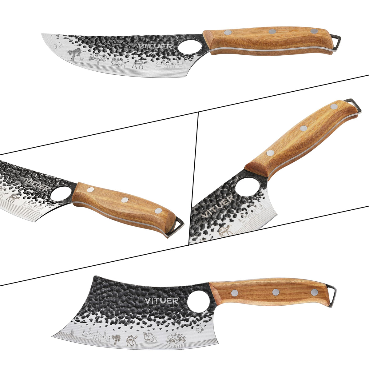 VITUER Viking knife 6.5inch for delicate cuts and control