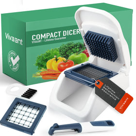 Vivaant manual hand chopper top view showing compact design for easy storage