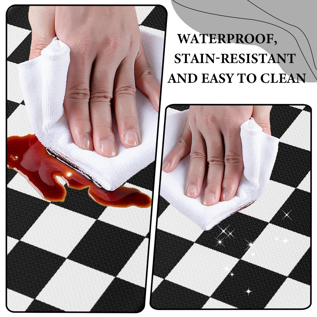 VivaNest durable PVC mat resists wear for everyday kitchen use.