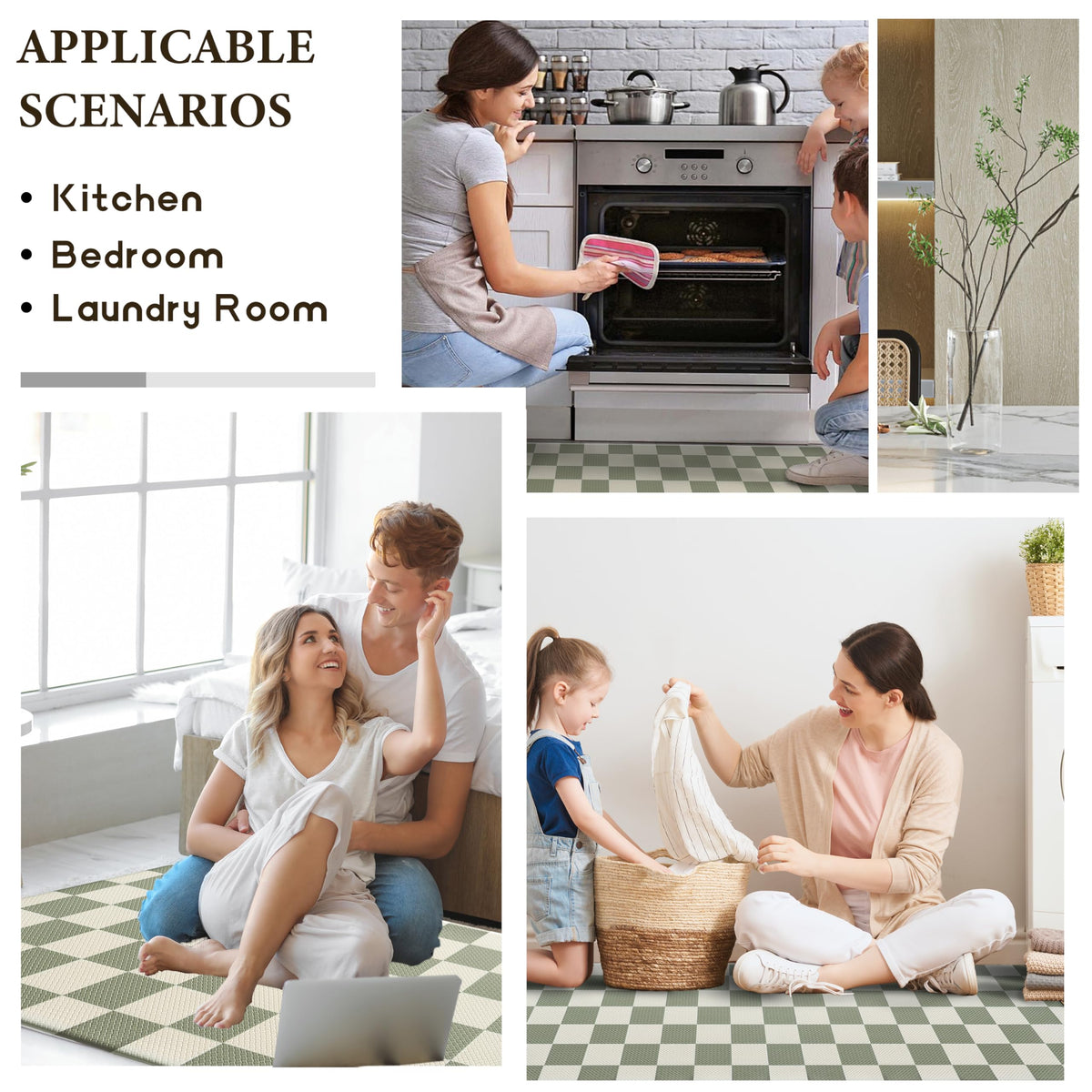 VivaNest non-slip bottom keeps mats steady on smooth floors