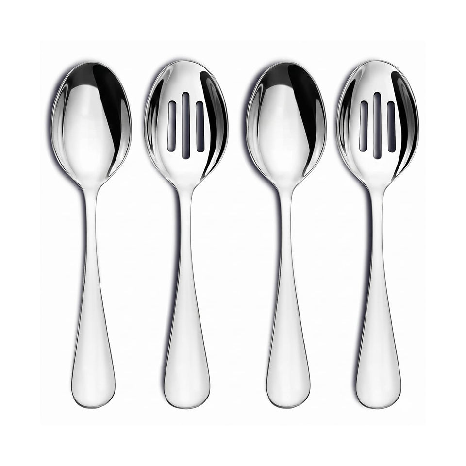 VIVANI buffet spoons set, 4-piece, 8.5 inches, ideal for buffet lines and family meals.