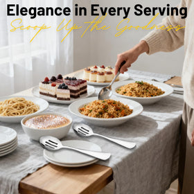 VIVANI mirror-polished finish adds a clean, classic look for casual meals and celebrations.