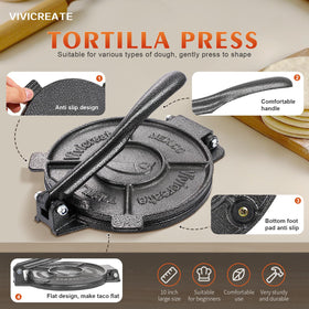 Vivicreate compact tortilla press fits neatly in small kitchens