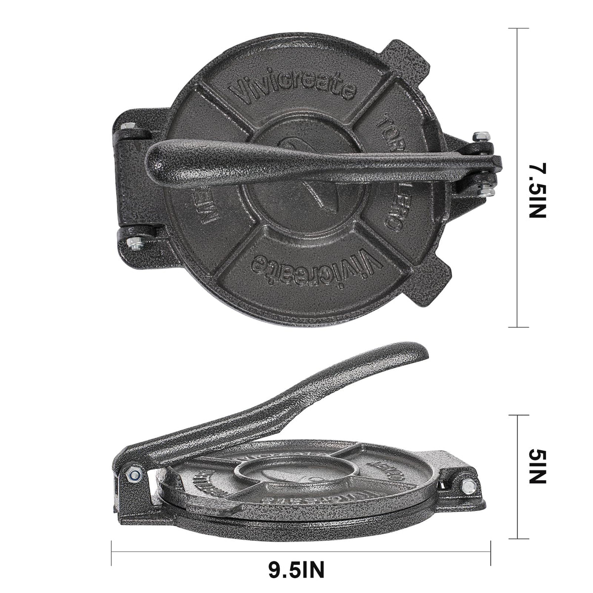Vivicreate multi-purpose flatbread press ideal for tortillas and roti