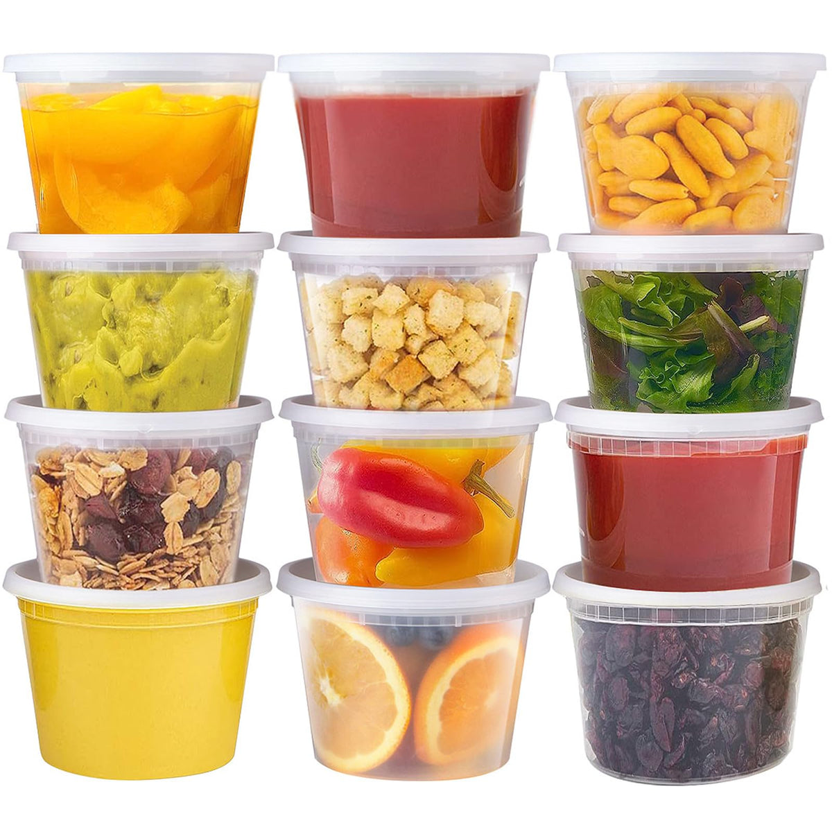 Vivigu deli container 16oz stackable with lid helps organize meals efficiently.