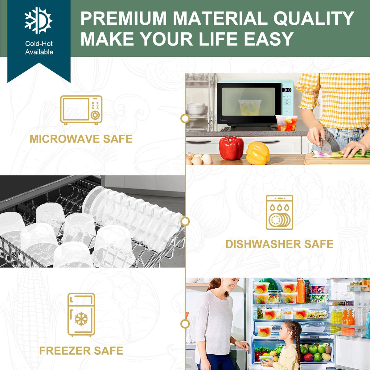 Freezer-safe Vivigu containers keep leftovers ready