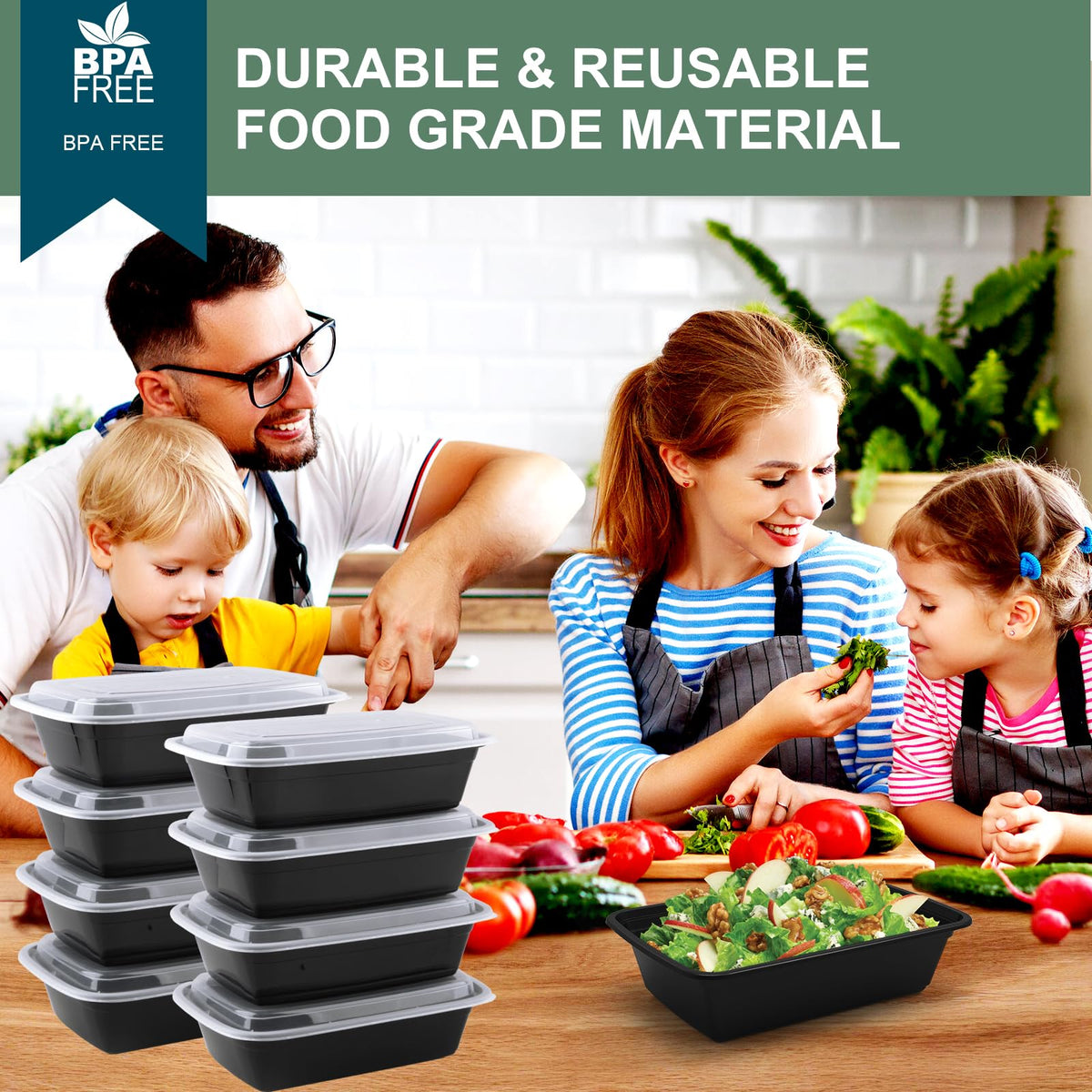 Vivigu stackable containers save space in a busy kitchen.
