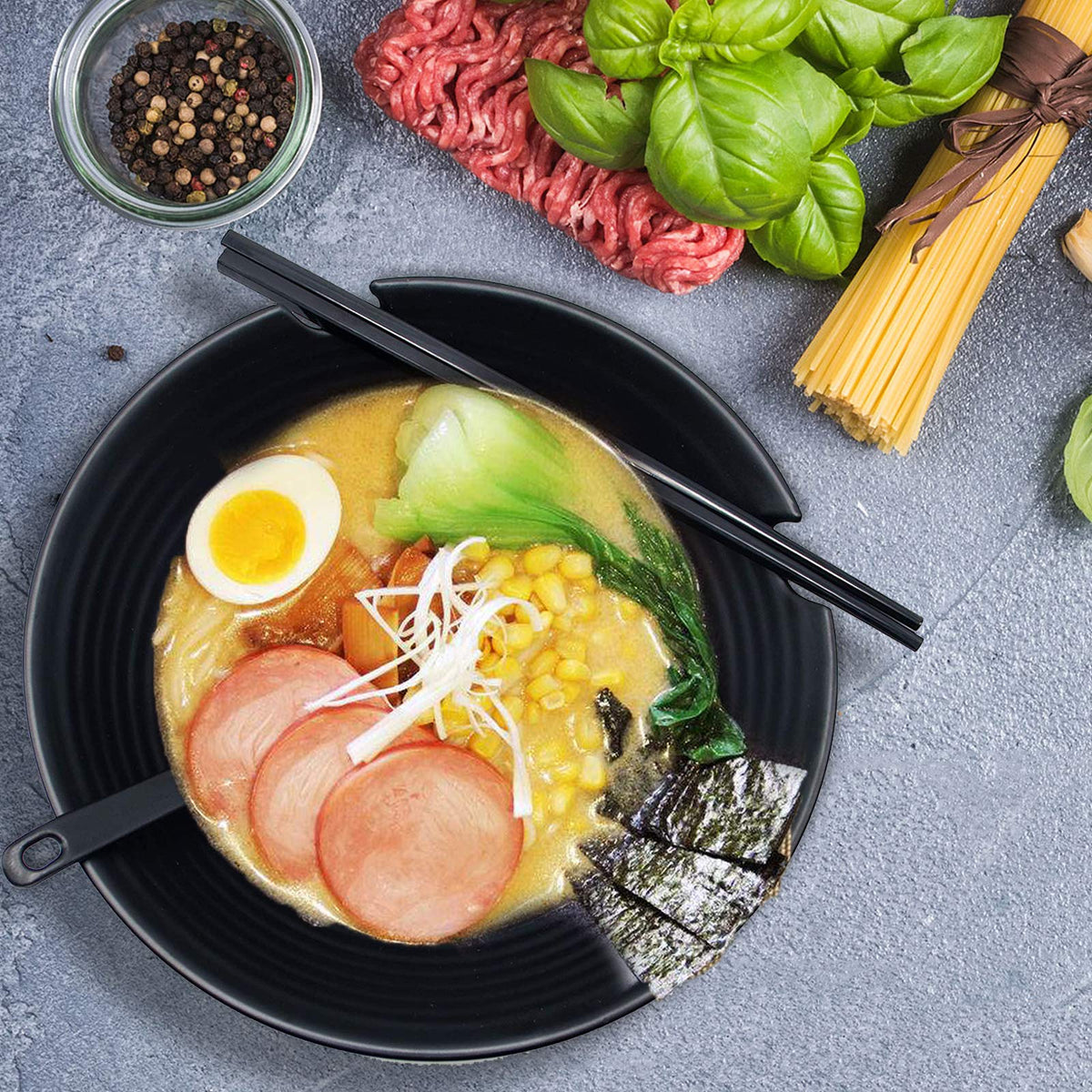 Vivimee chopsticks and saucer ladle set for convenient dining