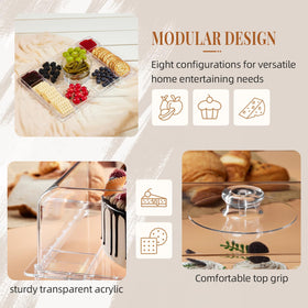 VIVIRBIEN detachable-base rectangle cake stand for quick setup