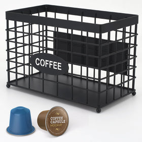 Vivise coffee pod holder basket with magnetic attachment keeps pods neatly organized and within reach.