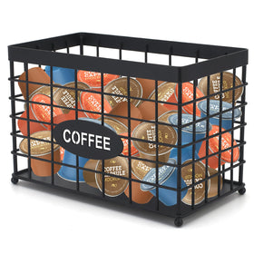 Vivise compact coffee bar organizer keeps pods and cups accessible during busy mornings.