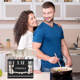 Vivise storage for knives, forks, spoons, and spatulas in one organizer