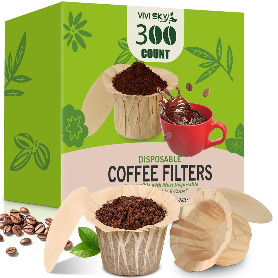 VIVI SKY k-cup filters with lid for mess-free single-serve brewing.