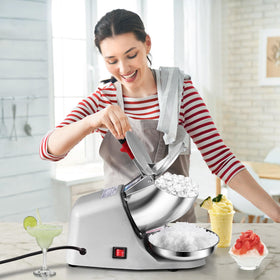 VIVOHOME ice crusher showing splash guide chute for clean ice flow.