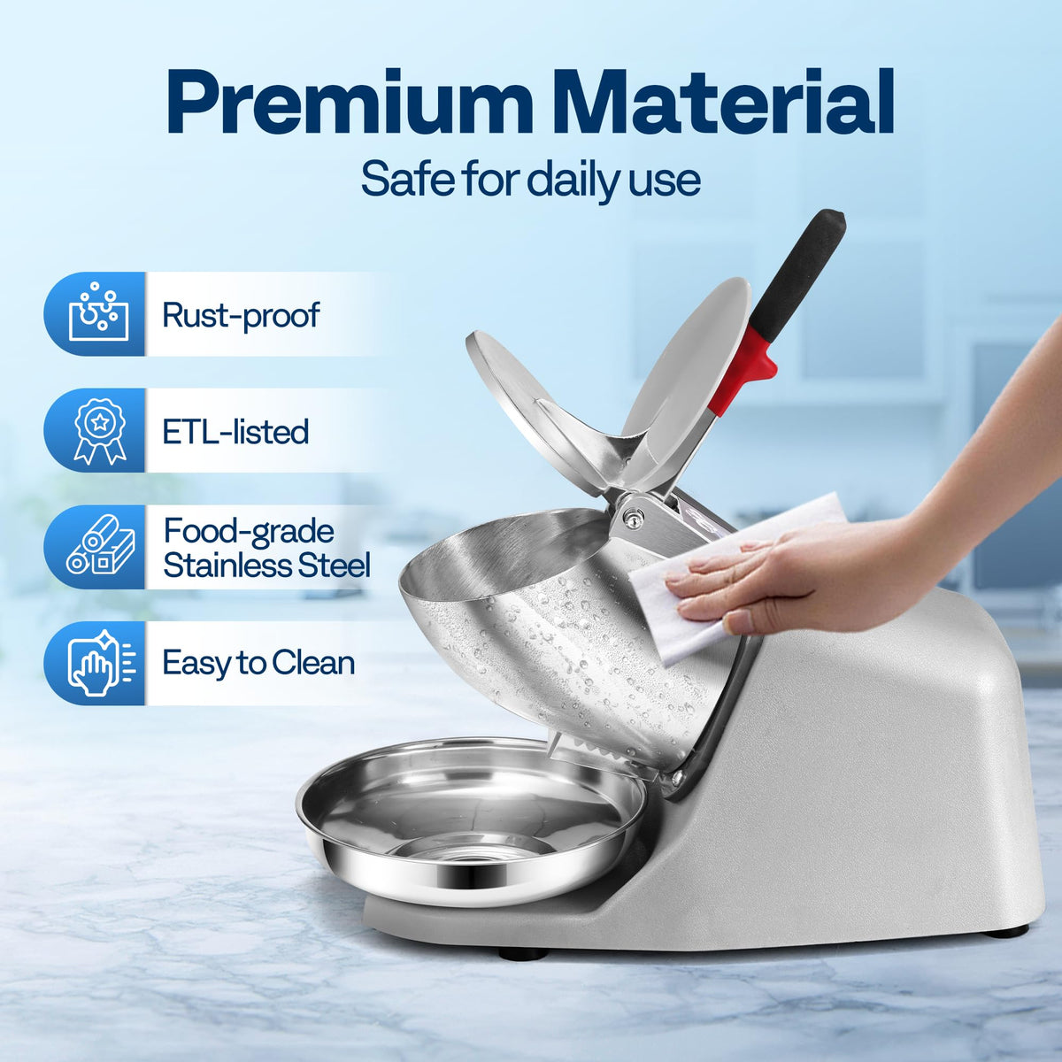 Premium food-grade stainless steel build ensures hygiene and durability