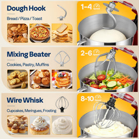 VIVOHOME suction-base keeps the mixer stable on the counter during use.