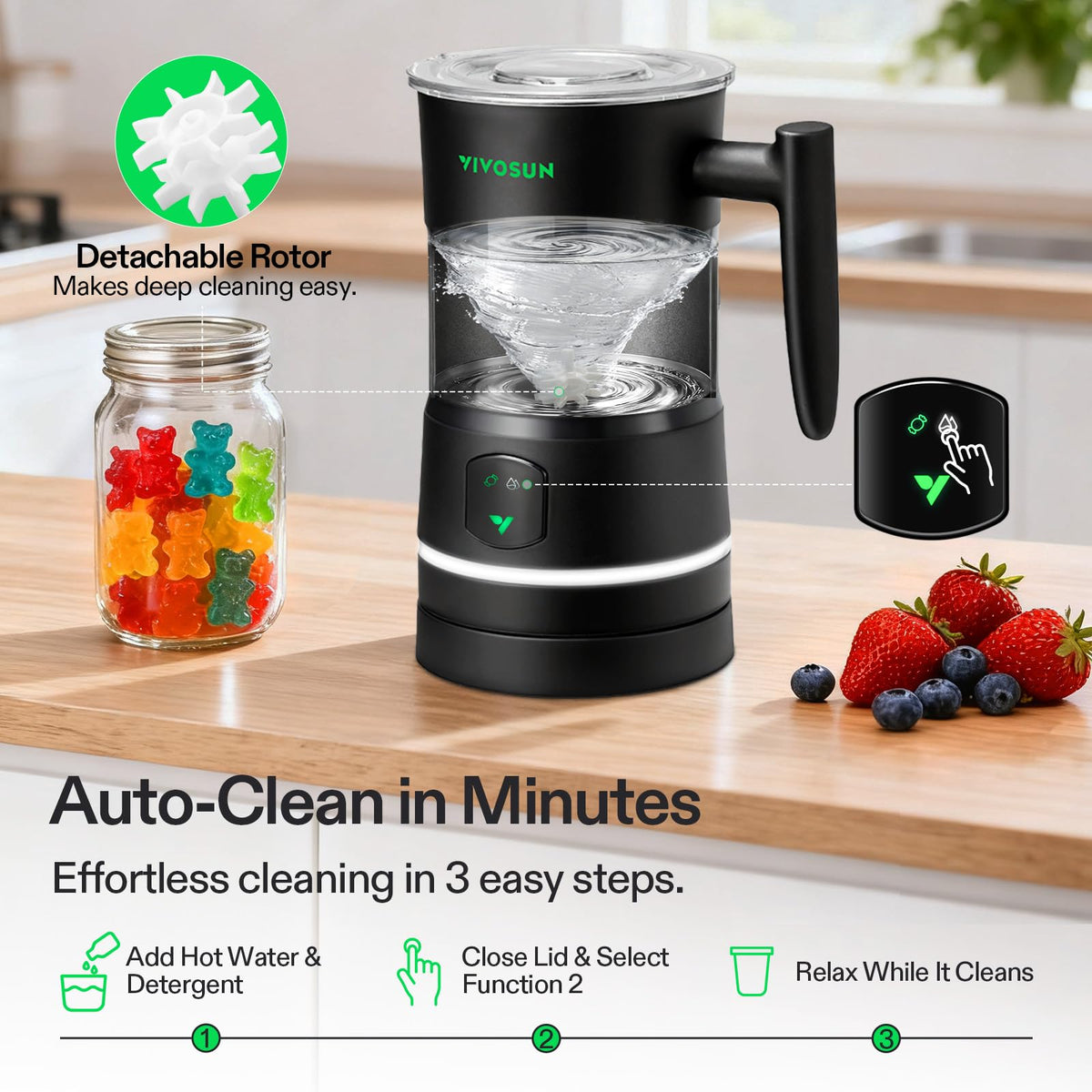 VIVOSUN cleaning brush makes cleanup quick after gummies.