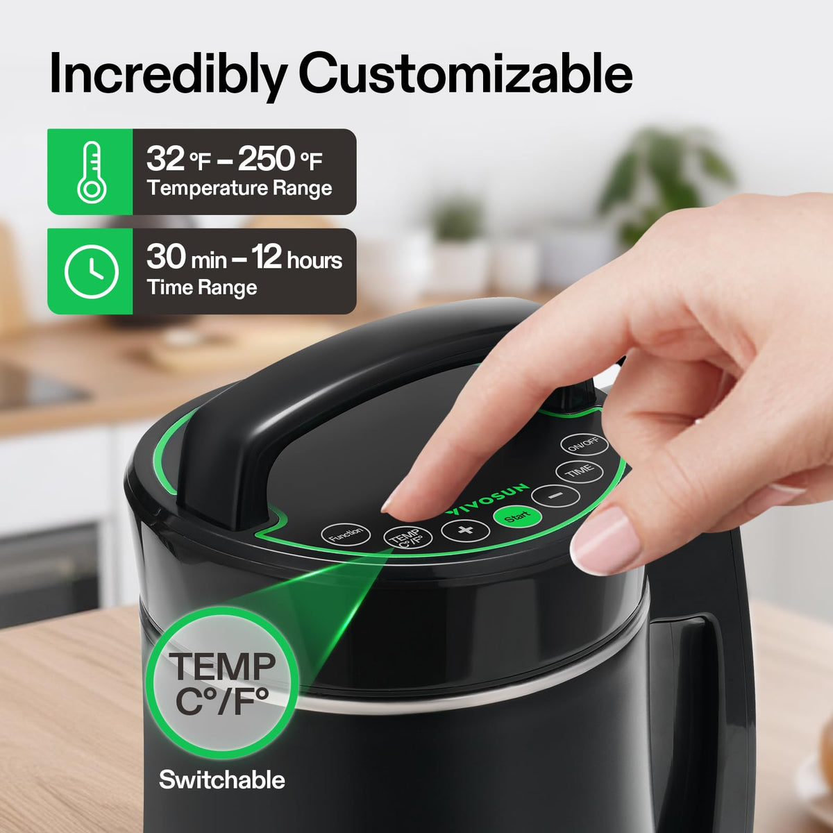 VIVOSUN four-blade rotation system enhancing infusion and flavor retention