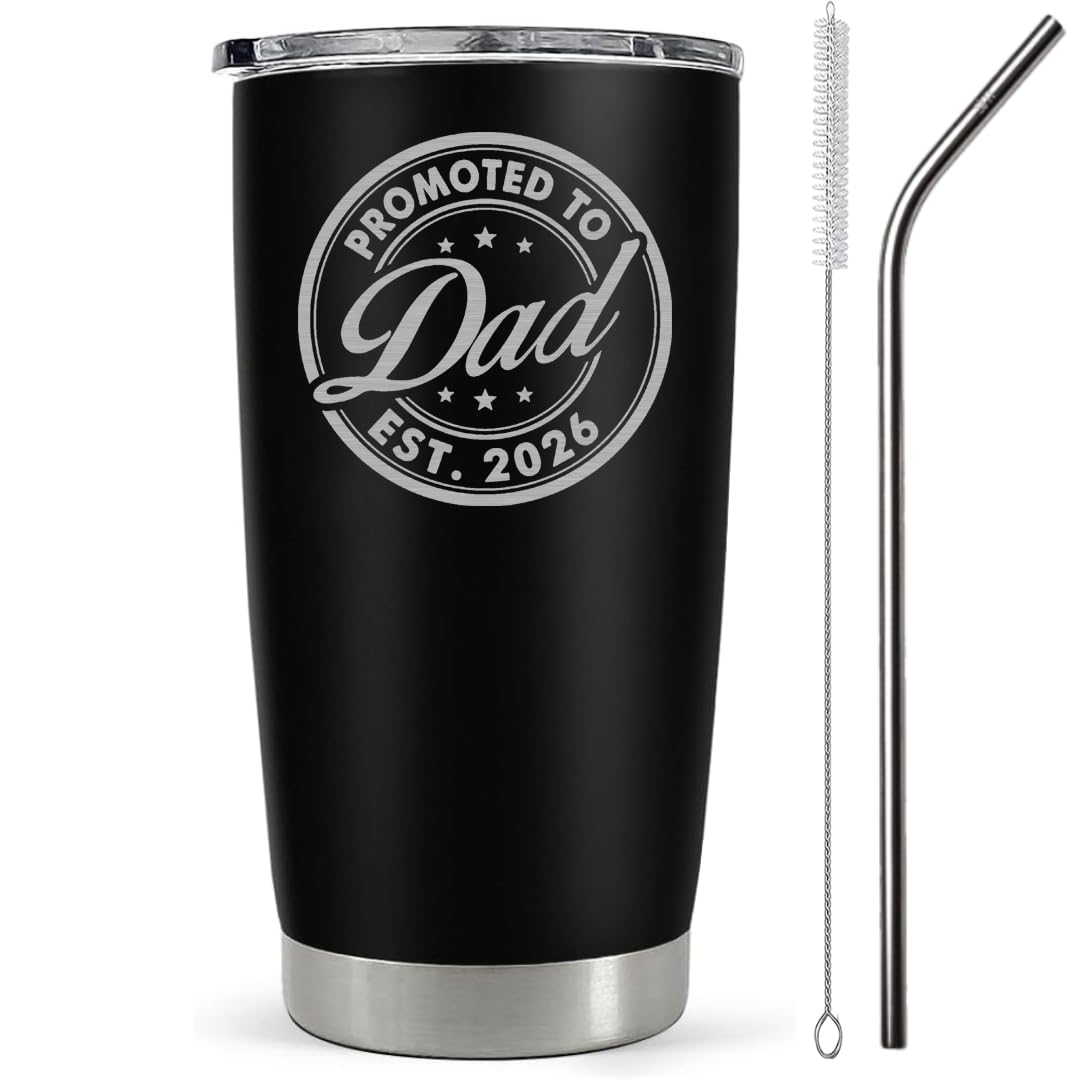Vivulla68 first-dad tumbler 20oz with lid, ideal for on-the-go hydration.